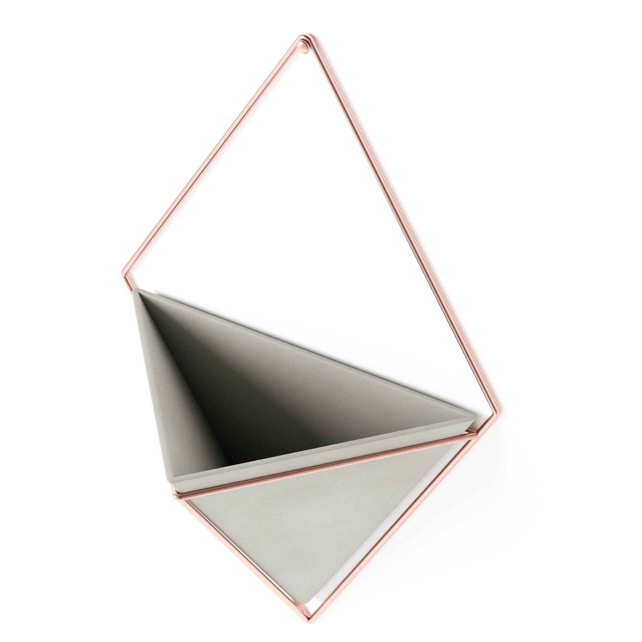Vaso Decorativo Cachepot de Parede Triangular de Concreto 18 cm x 11,5 cm - Ela Decora