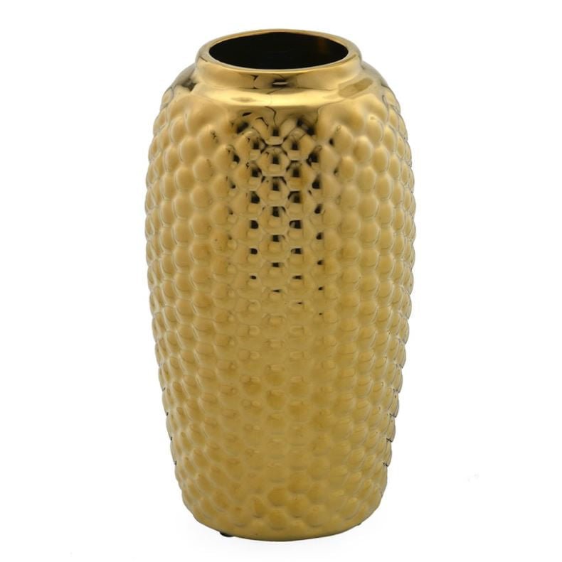Vaso Decorativo Dourado 21,5cm x 12cm - Ela Decora