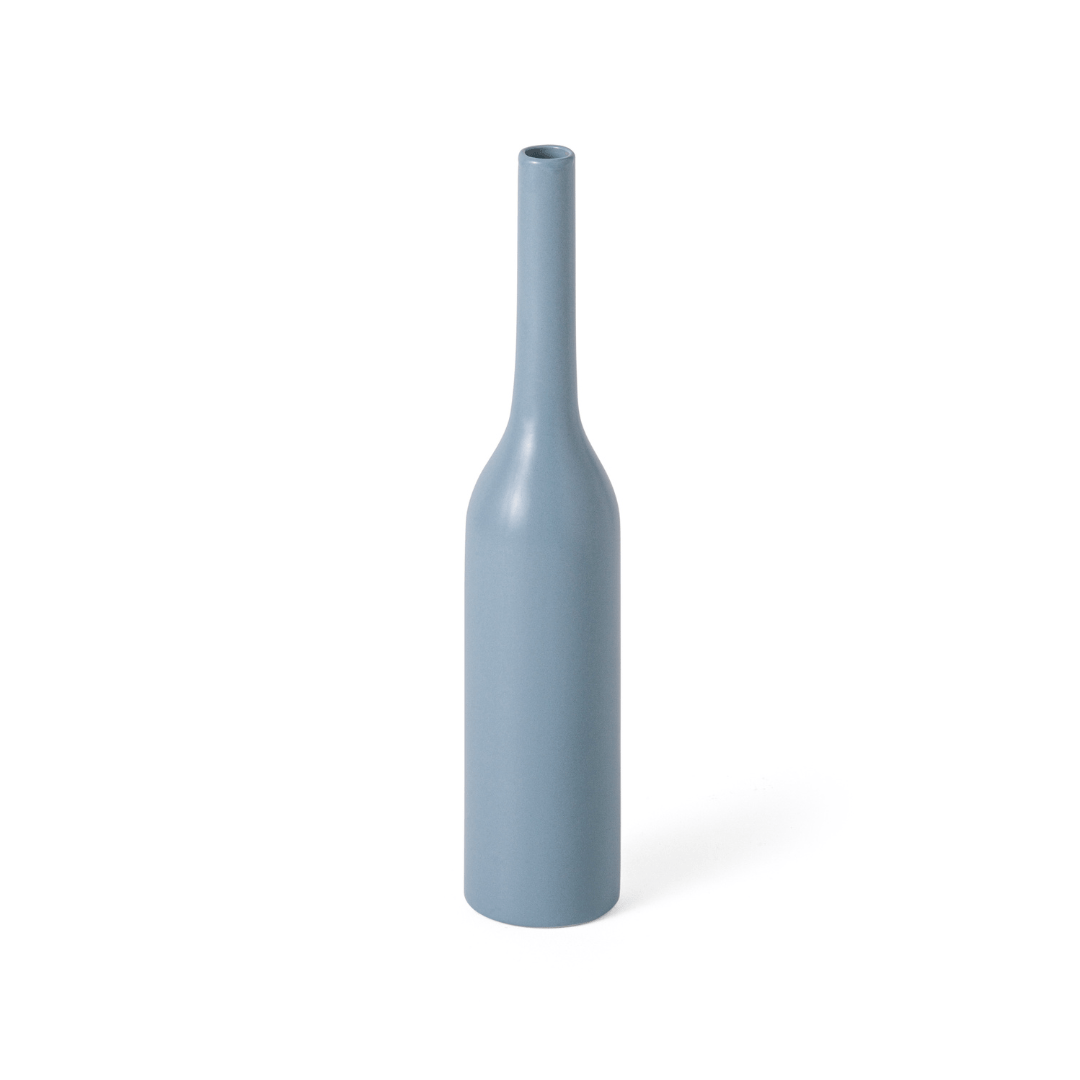 Vaso Decorativo em Cerâmica Azul 23cm - Ela Decora
