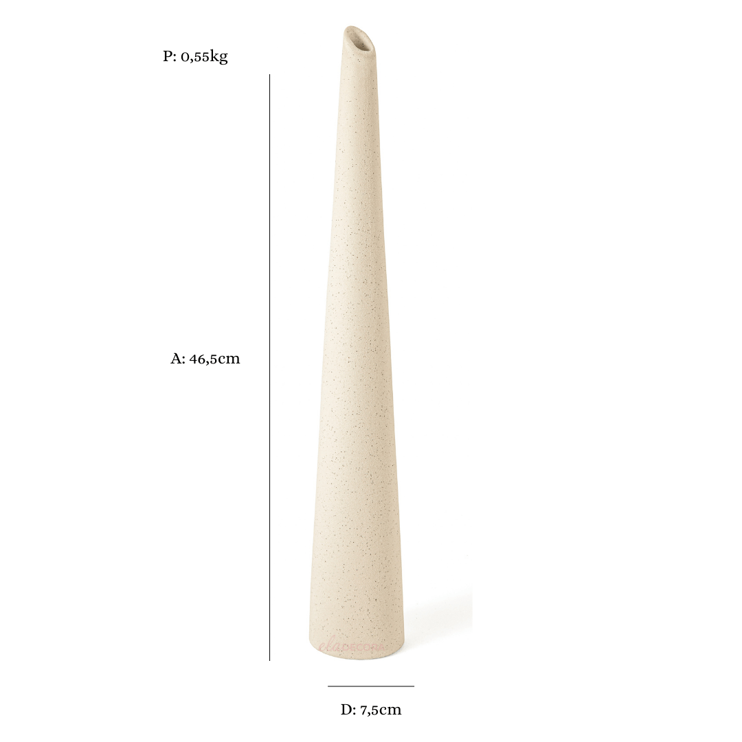 Vaso Decorativo em Cerâmica Branco 46,5cm - Ela Decora