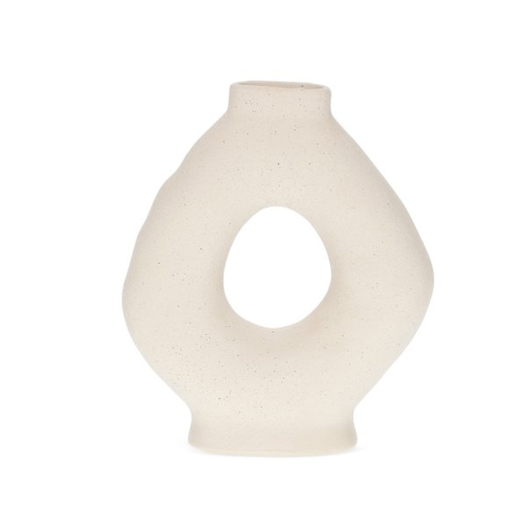 Vaso Decorativo em Cerâmica Vazado 20cm - Ela Decora