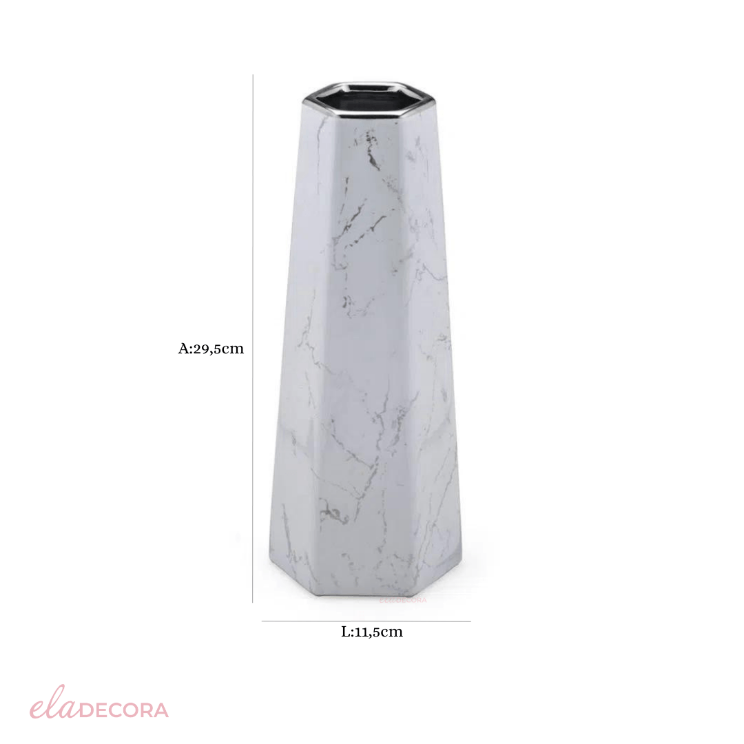 Vaso Decorativo Pilar Cromado 29,5cm x 11,5cm - Ela Decora