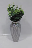 Vaso Decorativo Redondo Cromado 34cm - Ela Decora