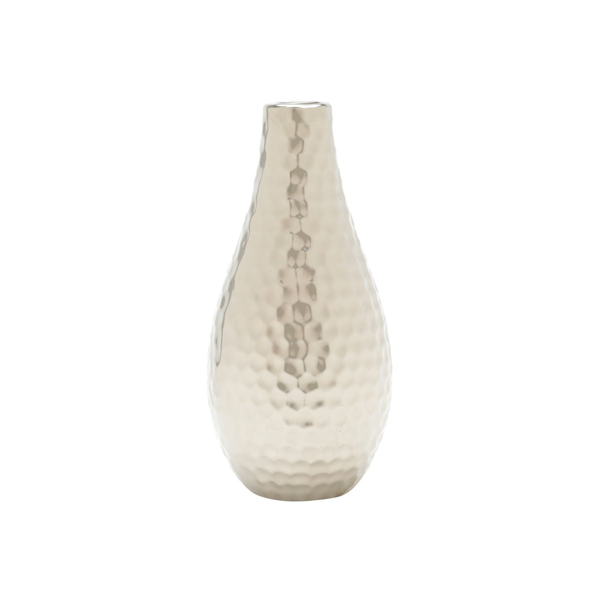 Vaso em Cerâmica Cromado 20cm x 10cm - Ela Decora