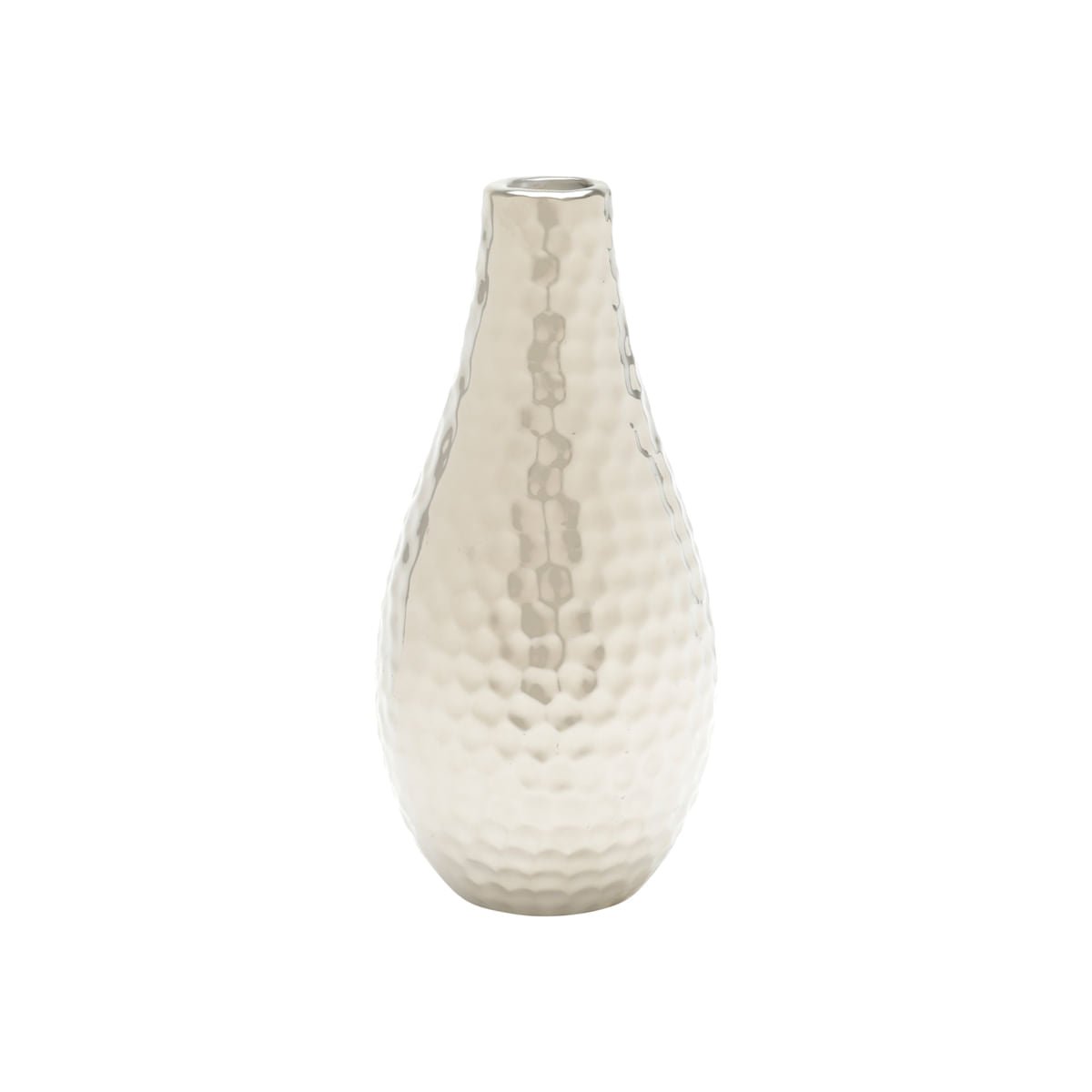 Vaso em Cerâmica Cromado 20cm x 10cm - Ela Decora