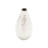 Vaso em Cerâmica Prateado 8 x 14 cm - Ela Decora