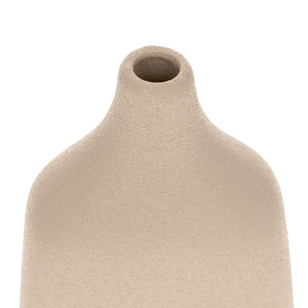 Vaso em Cerâmica Retangular Bege 27,5cm - Ela Decora