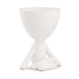Vaso Em Poliresina Bob Sentado Com As Mãos No Chão Branco - Ela Decora