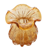 Vaso Murano Trouxinha de Vidro Italy Âmbar e Dourado 17cm - Ela Decora