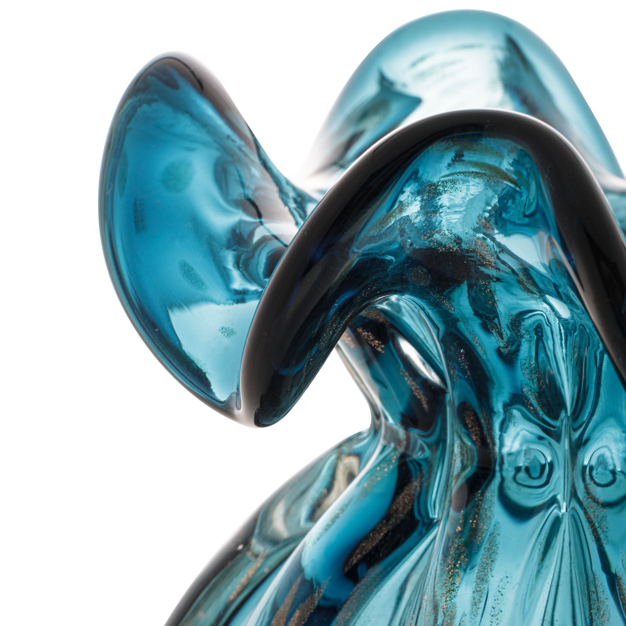 Vaso Murano Trouxinha de Vidro Italy Azul e Rosé 17cm - Ela Decora