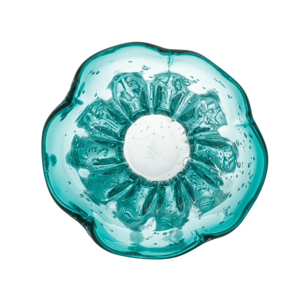 Vaso Murano Trouxinha de Vidro Italy Azul Verde Tiffany 13 cm - Ela Decora