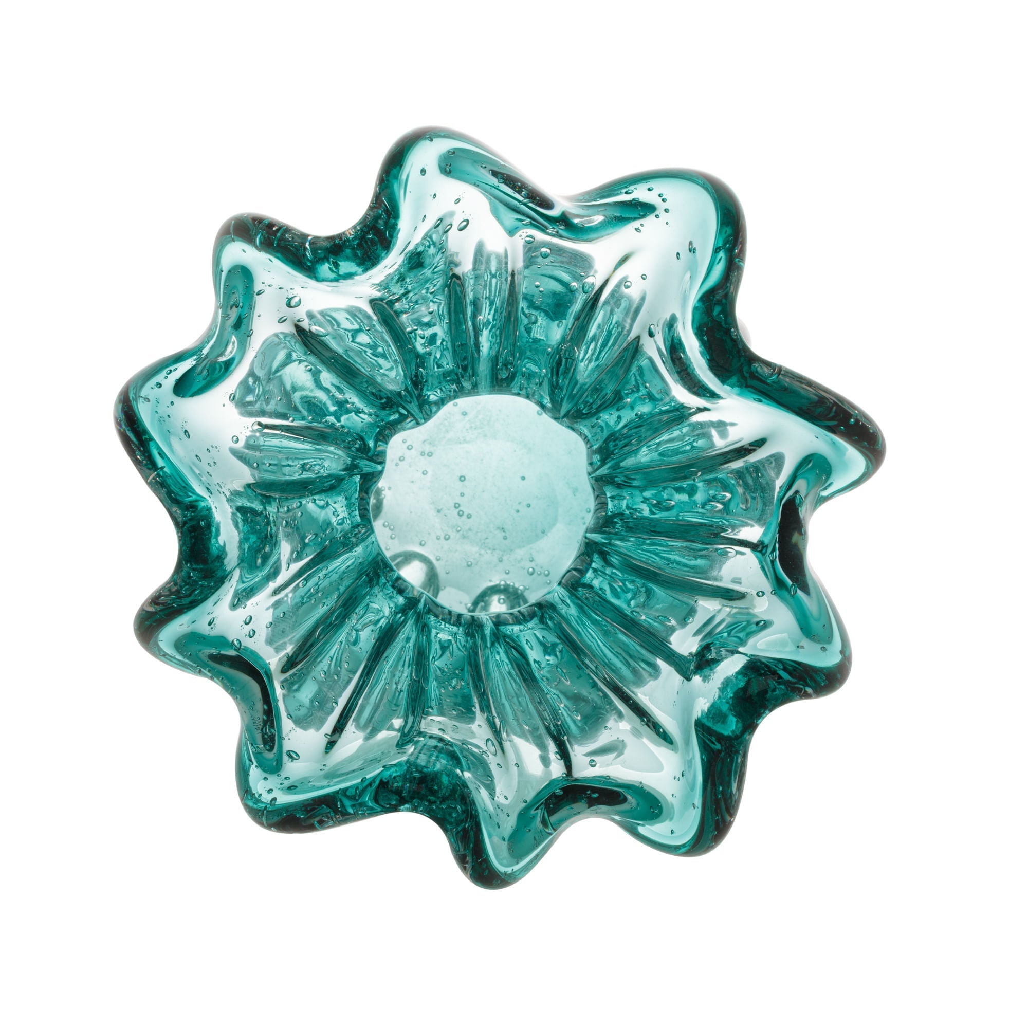 Vaso Murano Trouxinha de Vidro Italy Azul Verde Tiffany 17cm - Ela Decora
