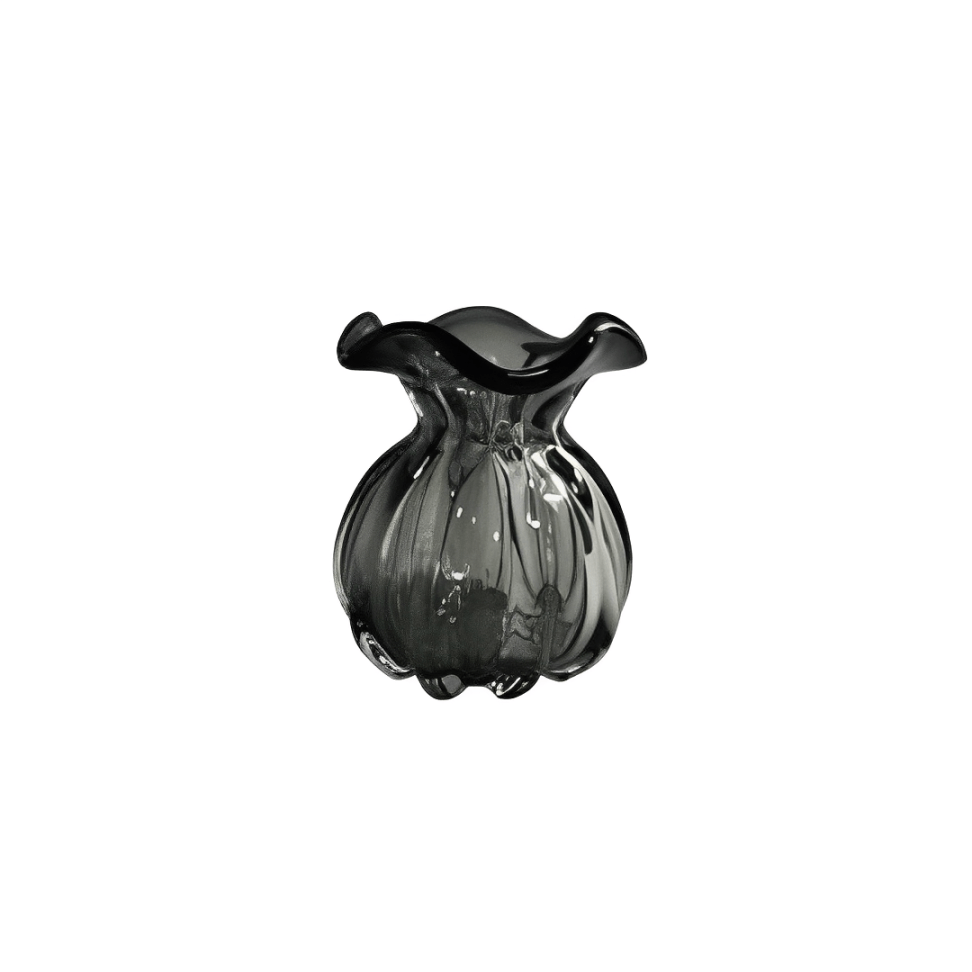 Vaso Murano Trouxinha de Vidro Italy Cinza 11 cm - Ela Decora