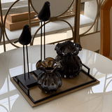 Vaso Murano Trouxinha de Vidro Italy Preto e Rose 13cm - Ela Decora