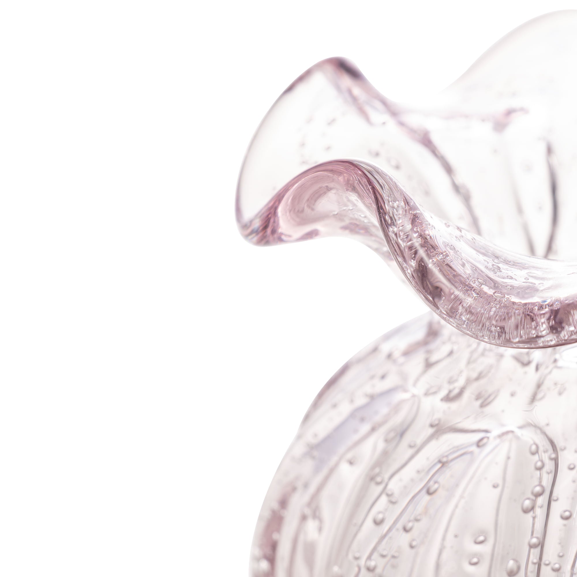 Vaso Murano Trouxinha de Vidro Italy Rosa Claro 11cm - Ela Decora
