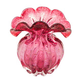Vaso Murano Trouxinha de Vidro Italy Rosa e Dourado 11,5cm - Ela Decora