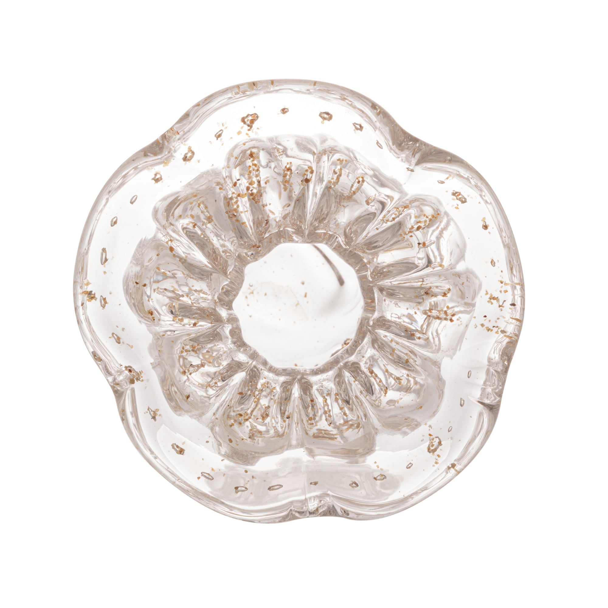 Vaso Murano Trouxinha de Vidro Italy Transparente e Dourado 11cm - Ela Decora