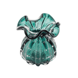 Vaso Murano Trouxinha de Vidro Italy Verde Esmeralda e Dourado - 11 cm - Ela Decora