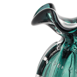 Vaso Murano Trouxinha de Vidro Italy Verde Esmeralda e Dourado - 11 cm - Ela Decora