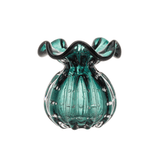 Vaso Murano Trouxinha de Vidro Italy Verde Esmeralda e Dourado - 11 cm - Ela Decora