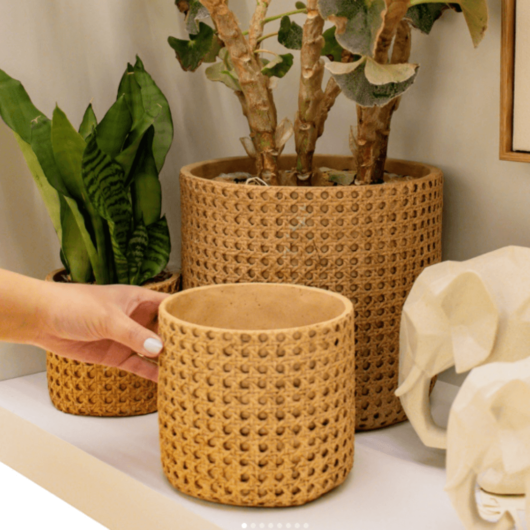 Vaso Cachepot Decorativo em Cimento P 13,5cm