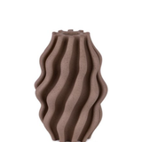 Vaso Estilo Ondulado Polirresina Marrom 24,7cm