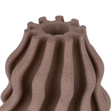 Vaso Estilo Ondulado Polirresina Marrom 24,7cm