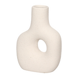 Vaso de Cerâmica Mikonos Circular Branco 17cm