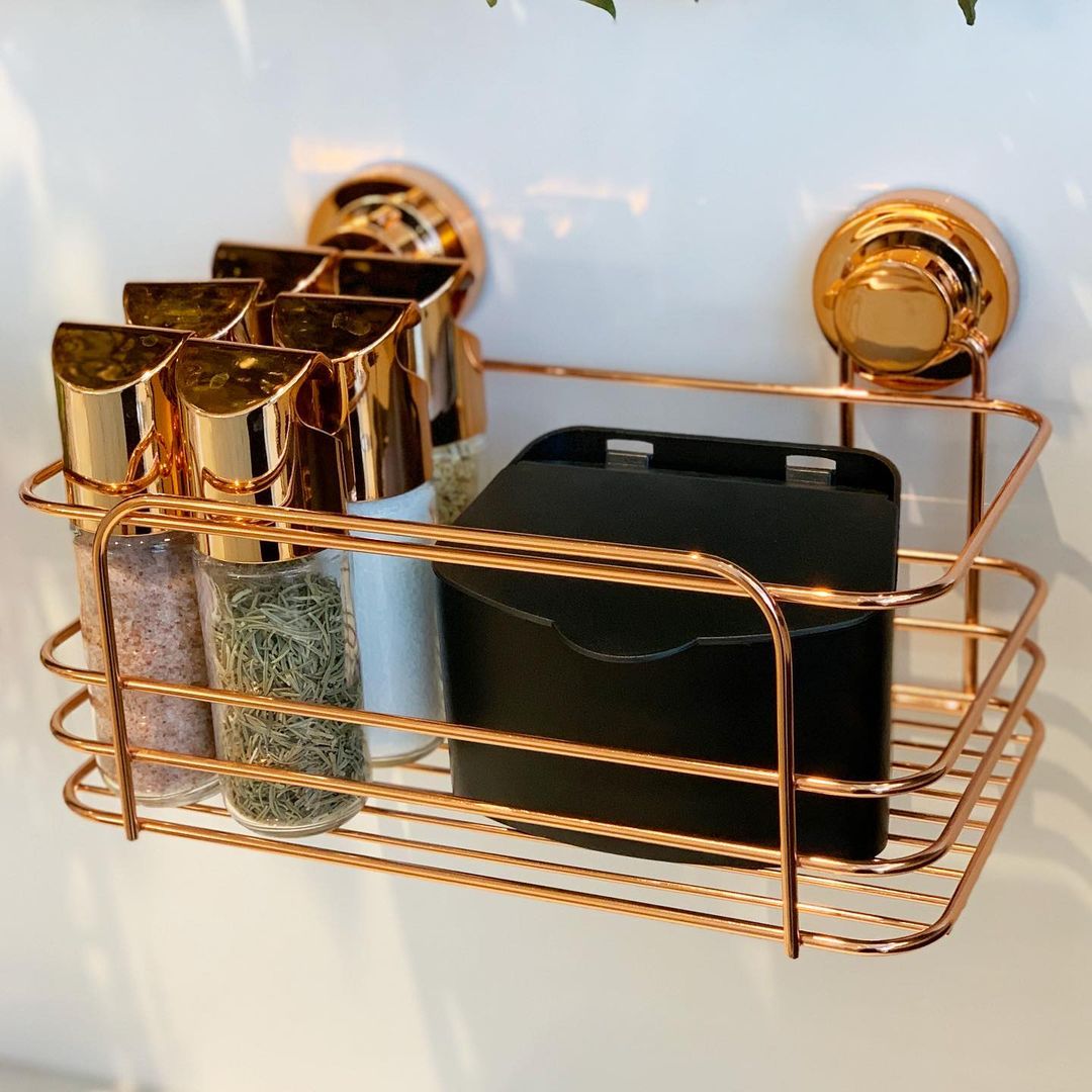 Vidros para Temperos e Condimentos 6 Peças Rose Gold - Ela Decora