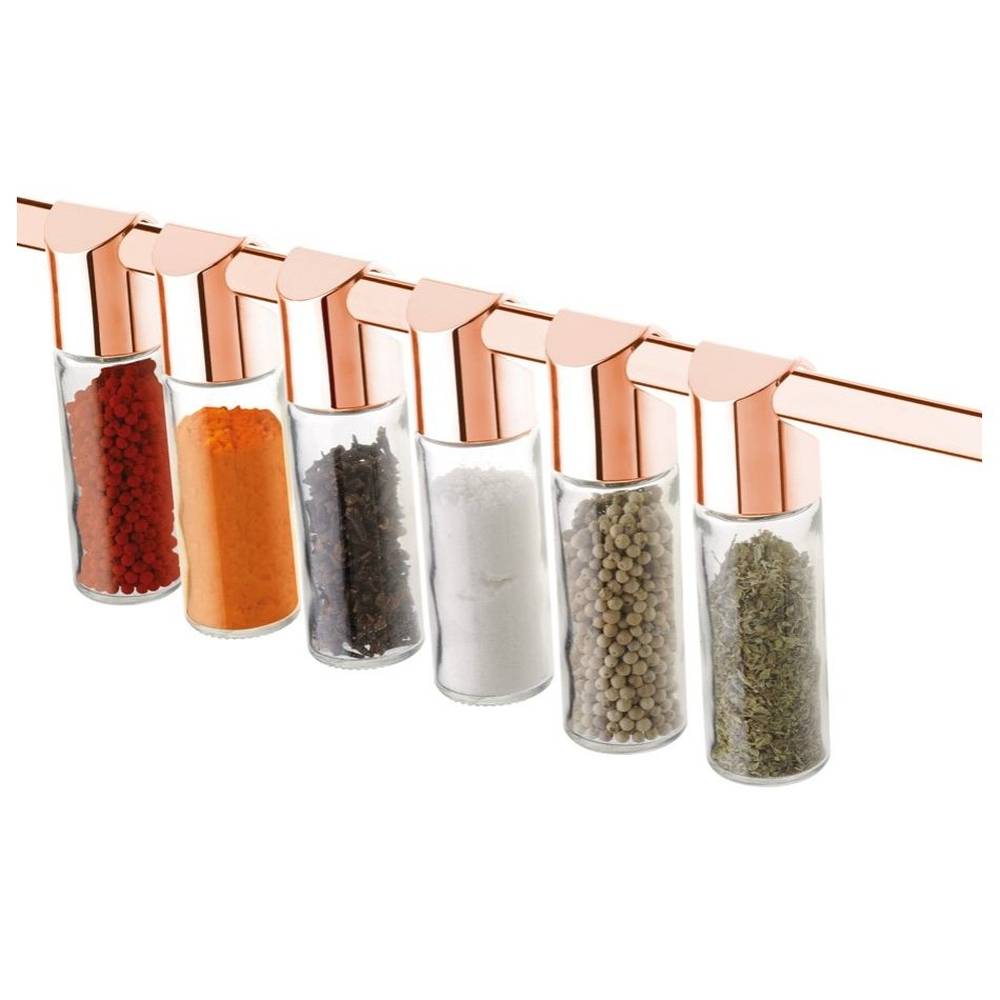 Vidros para Temperos e Condimentos 6 Peças Rose Gold - Ela Decora