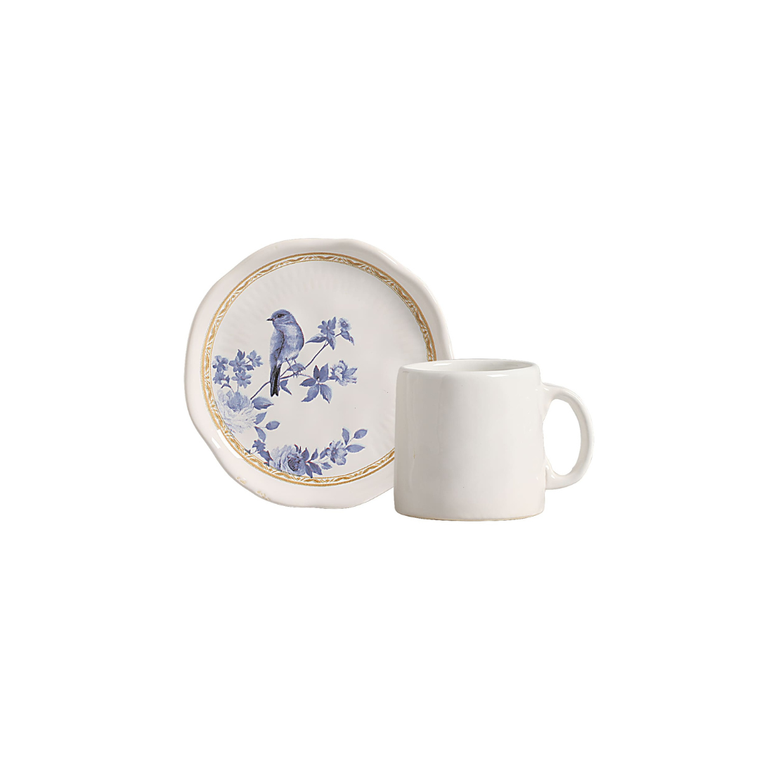 Jogo 6 Xicaras de Café com Pires Iris Azul 100ml