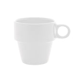 Xícara de Café Cerâmica Empilhável Branco 90ml - Ela Decora