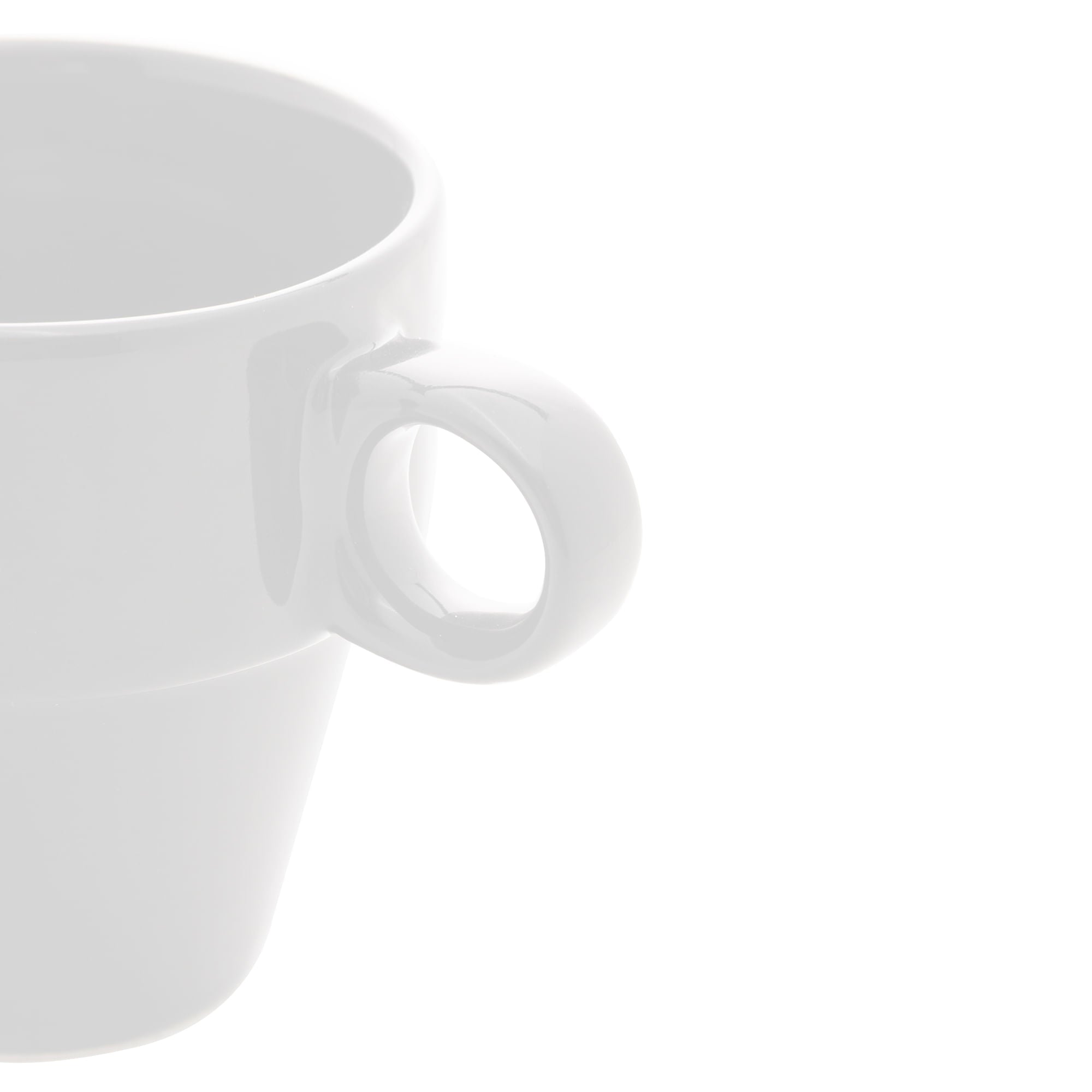 Xícara de Café Cerâmica Empilhável Branco 90ml - Ela Decora