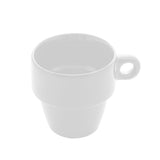 Xícara de Café Cerâmica Empilhável Branco 90ml - Ela Decora