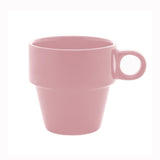 Xícara de Café Cerâmica Empilhável Rosa 90ml - Ela Decora