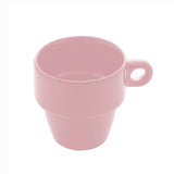 Xícara de Café Cerâmica Empilhável Rosa 90ml - Ela Decora