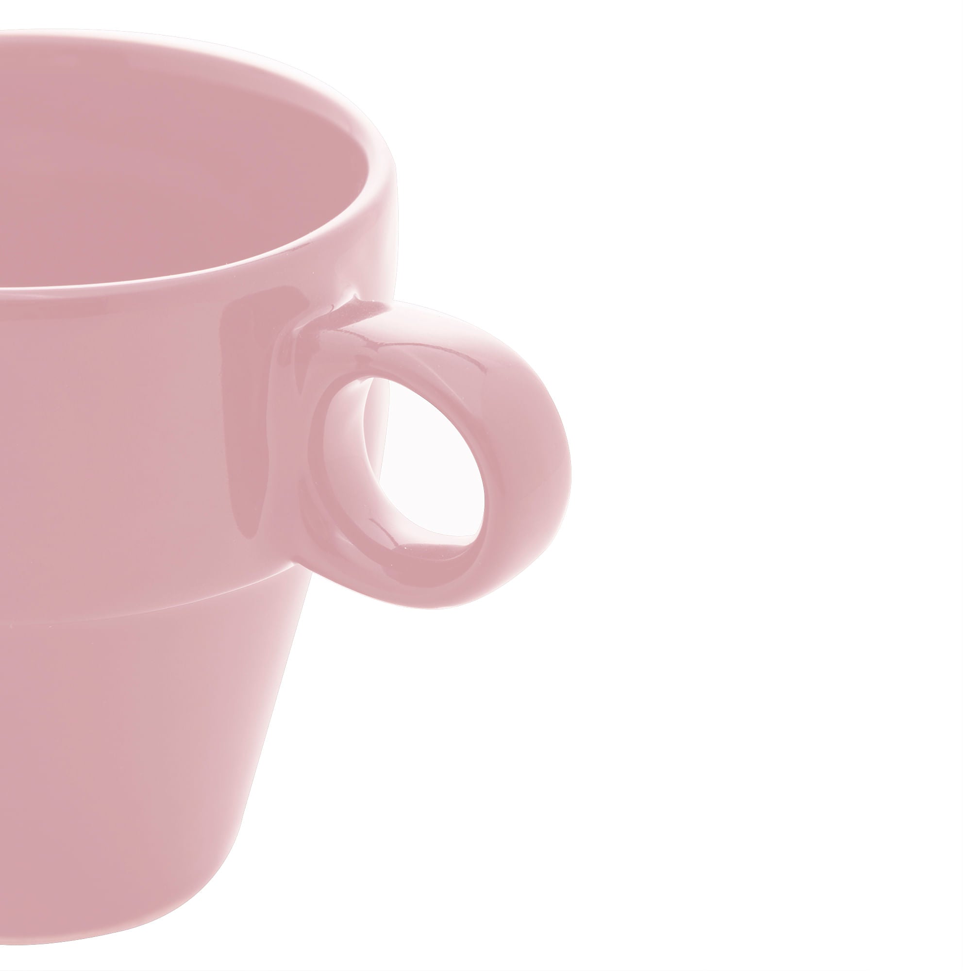 Xícara de Café Cerâmica Empilhável Rosa 90ml - Ela Decora