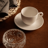Xicara de Café com Pires de Porcelana Clear 100ml - Ela Decora