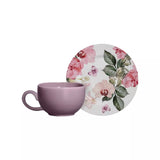 Xícara de Café com Pires Malva Encanto 80ml - Ela Decora