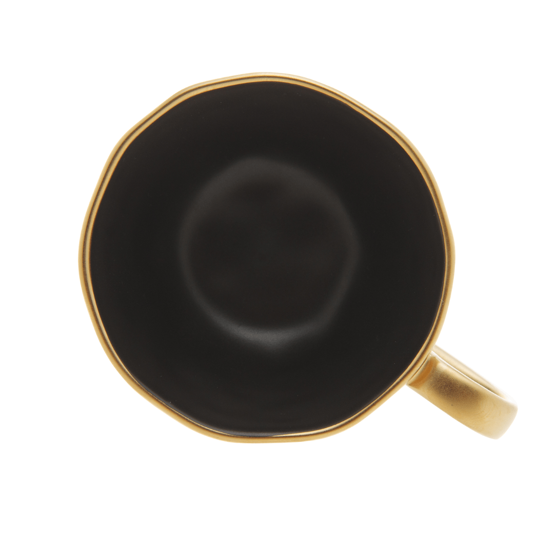 Xícara de Café Dubai Preto e Dourado 90ml - Ela Decora