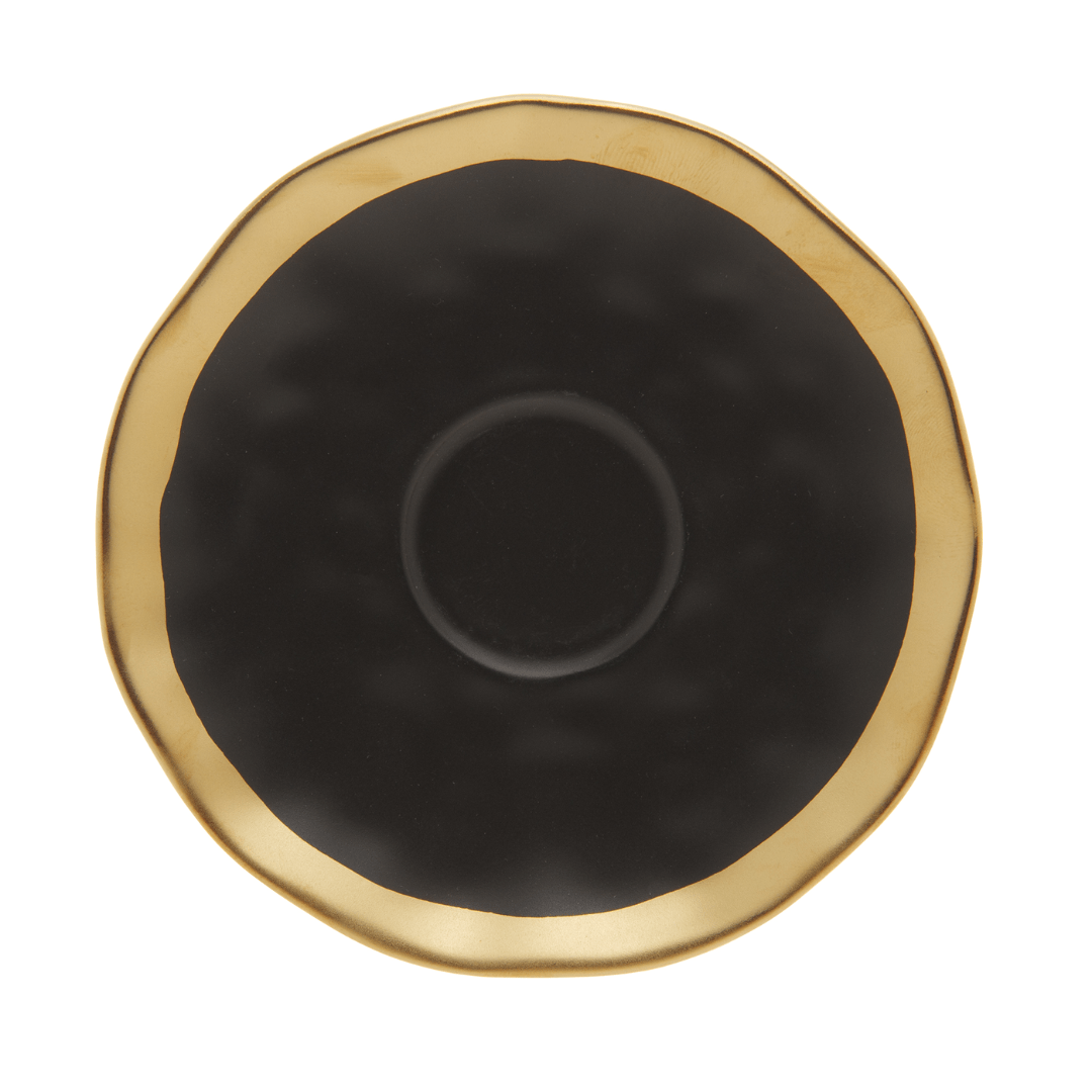 Xícara de Café Dubai Preto e Dourado 90ml - Ela Decora