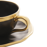 Xícara de Café Dubai Preto e Dourado 90ml - Ela Decora