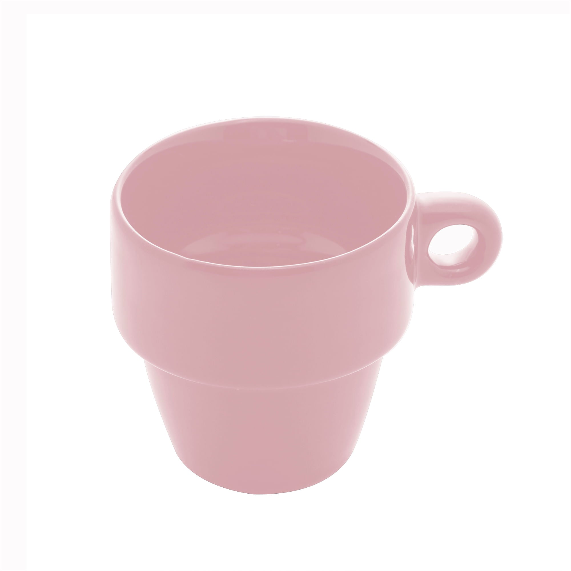 Xícara de Chá Cerâmica Empilhável Rosa 210ml - Ela Decora
