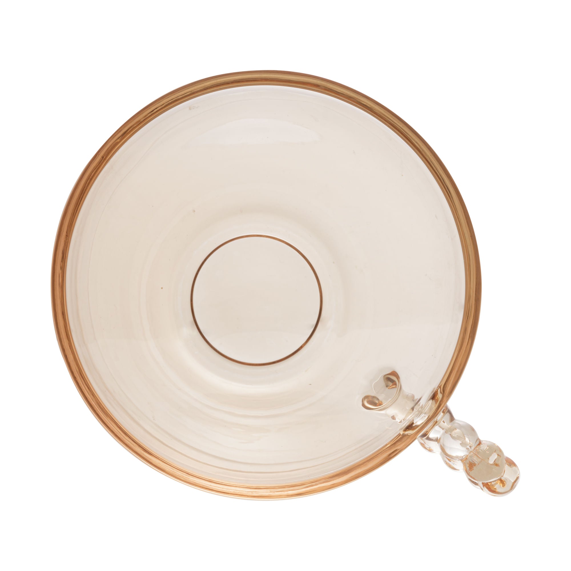 Xícara de Chá Cristal com Prato de Coração Pearl Âmbar - 180 ml - Ela Decora