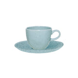 Xícara de Chá Porcelana com Pires Azul Blue Bay - 220 ml - Ela Decora