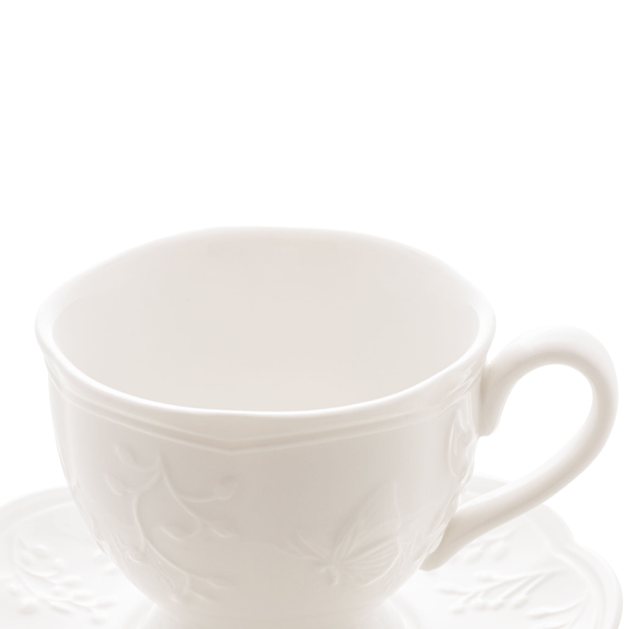 Xícara para Chá com Pires de Porcelana New Bone Butterfly Flower 200ml - Ela Decora