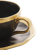 Xícara de Café Dubai Preto e Dourado 90ml